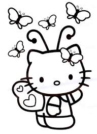 Hello kitty coloring page with few details for kids free hello kitty coloring page to print and color Hello Kitty Coloring Games Cinebrique