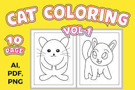 Download Cat Kdp Interior Coloring Book For Kid Graphic By Ngised Creative Fabrica