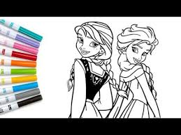 Disney frozen barbie princess compilations coloring pages peppa pig elsa anna kristoff ola. Coloring Frozen Elsa Anna Coloring Book Color Paint Markers Frozen 2 Disney Princess Coloring Page Youtube