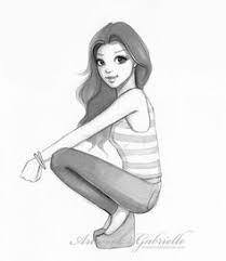 So, you have already learned how to draw a face. Simple Girl Illustration Drawing Ragazza Semplice Illustrazione Disegno Artwork By Gabriel Girl Drawing Easy Girl Drawing Sketches Cartoon Girl Drawing