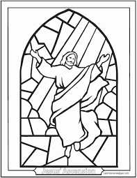 Stained Glass Coloring Book New Ascension Coloring Page Jesus Ascending Stained Glass In 2020 Jesus Coloring Pages Coloring Books Bible Coloring Pages