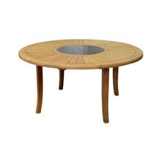 Les tables outdoor pongori et cornilleau sont garantie 10 ans. Table De Jardin Brehat En Teck Fsc Plateau Tournant Granit Proloisirs