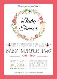 Floral And Bright Spring Baby Shower Invitation For Baby Girl First Or Second Baby Downloadable File Or Printed Copies Spring Baby Shower Invitations Second Baby Showers 2nd Baby Showers