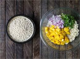 In a bowl, combine couscous, bell peppers, onion, lemon juice, 2 tablespoons olive oil and 1/3 cup water. Mango Couscous Salad Easy Healthy Couscous Salad Recipe