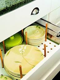 The dowels measure 3/8 in diameter and are spaced 2 on center. 15 Creative Ideas To Organize Dish And Plate Storage On Your Kitchen Shelterness