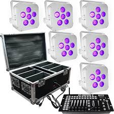 Wedding Up Lighting 6 6x6w Led Battery Powered Wireless Lights And Case
