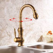 From washing dishes and utensils to filling pots for cooking, it's a piece designed to take on a full workload. Antique Brass Kitchen Mixer Tap Tall Faucet