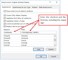 Using Excel S Autocorrect Feature To Store And Insert Formulas K2 Enterprises