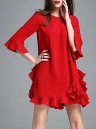 Round Neck Asymmetric Hem Plain Polyester Shift Dress With Images Half Sleeve Dresses Half Sleeve Shift Dress Shift Dress