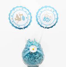 Stork Bundle Boy Baby Shower Centerpiece Sticks Stork Baby Etsy