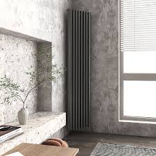Monza Anthracite Corner Vertical Column Aluminium Radiator 1800 x 315mm |  VIctorian Plumbing UK