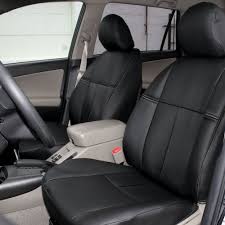 Fh Group Cm301102 2006 2010 Toyota Rav4 Leather Black Custom Seat Covers Front Set Package Includes 2 Front B Seat Covers Leather Car Seat Covers Toyota Rav4