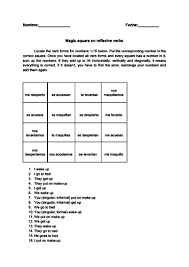 Magic Square On Reflexive Verbs Spanish Spanish Reflexive Verbs Learn Spanish Online Magic Squares