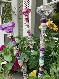 14 Beaded Fairy Garden Stakes Fairy Garden Get Well Gifts Garden Stakes