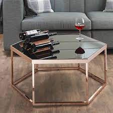 Hexagonal Black Glass Coffee Table Safe Green Furniture Supplier Slicethinner Habitat maxim black smoked glass coffee table.