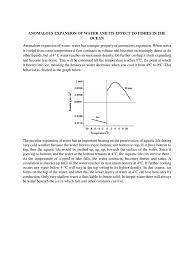 Consequences Of Anomalous Expansion Of Water | Filo