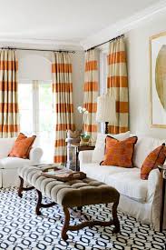 Modern orange and grey curtains. Living Room Orange Curtains