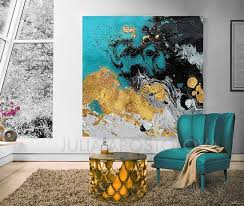 Black And Gold Wall Art Canvas Upto 50 Black Gold White Teal Watercolor Print Etsy Abstract Painting Abstract Wall Art Painting