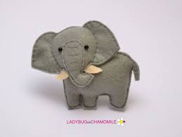 Aimant D Elephant Mignon Miniature Fabrique A Partir De Tissu Feutre Colore Cette Peluche E Marionnettes A Doigt De Feutre Stuffed Animals Animaux En Feutrine