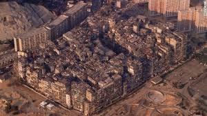 Kowloon Walled City In Hong Kong It Was The Densest Place On Earth Kowloon Walled City Walled City Aerial View