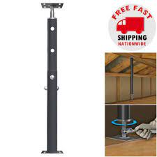 This basement floor jack provides extra support for leveling and stabilizing floor beams and joists during construction and repairs. 8 Ft Adjustable Jack Post Sagging Floor Basement Beam House Lift Support Column Tigerbrand House Flooring Beam House House Lift