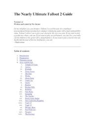 The nearly ultimate fallout 2 guide. The Fallout 2 Bible Pdf Document