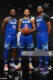 Lebron James Ben Simmons And Anthony Davis Of Team Lebron Pose For A Ben Simmons Lebron James Anthony Davis