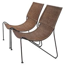 Frederick Weinberg Wicker And Iron Lounge Chairs Vintage Lounge Chair Wicker Lounge Chair Mid Century Modern Lounge Chairs