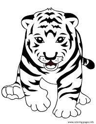 1) if you have javascript enabled you can click the print link in the top half of the page and it will automatically print the coloring page only and ignore the advertising and navigation at the top of the page. Print Cute Baby Tiger Coloring Pages Cartoon Tiger Animal Coloring Pages Emoji Coloring Pages