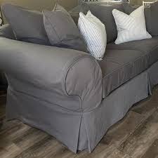 Don't dry them all the way. Grey Denim Fabric 7 Favorites For Washable Slipcovers Slipcovered Sofa Slip Covers Couch Couch Covers Slipcovers