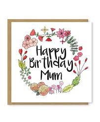Wreath messages for my mum. Happy Birthday Mum Floral Birthday Card For Mum Watercolour Flowers And Wreaths B Happy Birthday Mom Happy Birthday Mom Letter Happy Birthday Mom Message