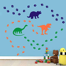 $11.99 quick view sale turquoise cutout mermaid tail metal wall decor was: Creative Dinosaur Wall Decals Diy Adorable Animal Dinosaur Footprints Wall Sticker For Kids Room Classroom Decoration Orange Blue Yellow Green 74 Pcs Pricepulse