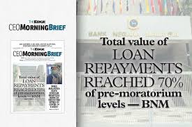I/we fall under department of statistics malaysia's (dsm) income classification of m40 group, and am/are registered under bantuan. Total Value Of Loan Repayments Reached 70 Of Pre Moratorium Levels Bnm The Edge Markets