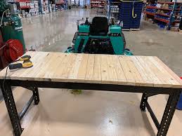 Use an exterior latex wood primer outdoors, varnish: How To Build A Diy Epoxy Table Top Workbench Runyon Surface Prep