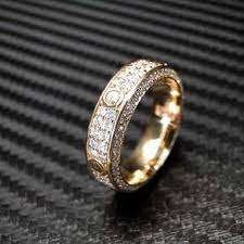14k White Gold Mens Diamond Wedding Band Engagement Ring Mens Diamond Wedding Bands Cartier Wedding Rings Cartier Wedding Bands