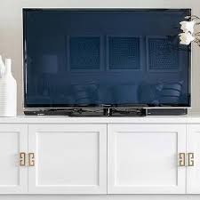 Manhattan comfort rockefeller 62.99 tv stand with metal legs and 2 drawers in off white and nature. White Media Cabinet Design Ideas