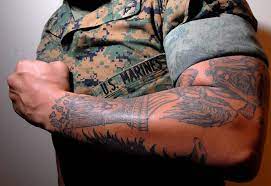 While size and location are more flexible, the content of the tattoo is much more regulated. Combat Vets Say Tattoo Policy Is Big Barrier To Re Enlistment
