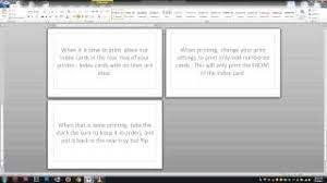 If you use a different word processor, then this is not the tutorial for you.it's actually a cool trick you ca. Printing Notes On Actual Note Index Cards Free Word Template Youtube