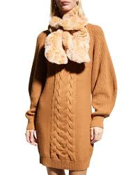 Jocelyn Ruffle Faux Fur Pull Through Scarf Neiman Marcus