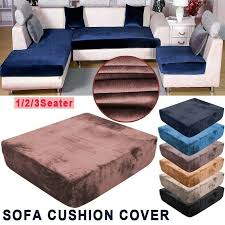 1 3 Seats Plush Sofa Seat Couch Protector Furniture Cushion Stretch Cover Uk Ebay In 2020 Cushions On Sofa Plush Sofa Couch Cushion Covers