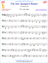 4 out of 9 type: The Star Spangled Banner Tuba Sheet Music