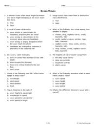 University of california, san diego Ocean Waves Grade 10 Free Printable Tests And Worksheets Helpteaching Com