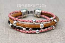 How to make leather bracelets. Easy Beaded Diy Leather Bracelet Happy Hour Projects