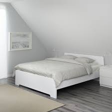 Ikea Askvoll White Luroy Bed Frame In 2020 White Bed Frame Malm Bed Frame Bed Frame With Storage