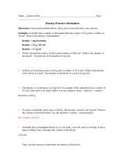 Density online worksheet for 5º and 6º primary. S 5 3 3density Worksheet And Key Name Date A Nswer Key Density Worksheet Course Hero