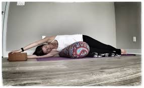 Side Lying Stretch Or Banana Pose Is A More Active Pose Than The Side Lying Relaxation Pose Restorative Yoga Poses Restorative Yoga Sequence Restorative Yoga