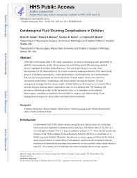Pdf Cerebrospinal Fluid Shunting Complications In Children