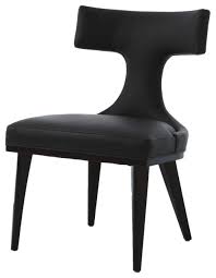 2021 marcel breuer for knoll spoleto b33 black leather and chrome dining chair. Mid Century Modern Anvil T Back Dining Chair Black Leather Ergonomic Side Midcentury Dining Chairs By My Swanky Home Houzz