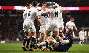 Rugby player celebrating