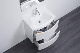 Mobile Da Bagno Sospeso 60 Cm Bianco Opaco Con Lavabo In Resina 2 Cassetti E Specchio Mobili Da Bagno Sospesi Mobile Bagno Bagno